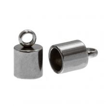 Stainless Steel Eindkapjes (Binnenmaat 3 mm) Antiek Zilver (10 Stuks)
