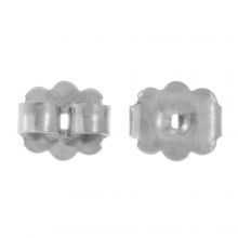 Stainless Steel Oorstekers Sluiting (5.5 x 6.5 x 3 mm) Antiek Zilver (10 Stuks)
