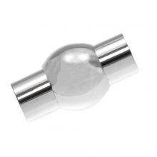 Stainless Steel Magneetsluiting Bol (Binnenmaat 5 mm) Antiek Zilver (1 Stuk)