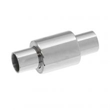Stainless Steel Magneetsluiting (Binnenmaat 4 mm) Antiek Zilver (1 Stuk) 