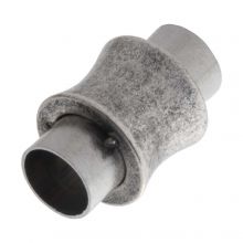 Stainless Steel Magneetsluiting (Binnenmaat 6 mm) Antiek Zilver (1 Stuk)
