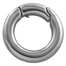 Stainless Steel Sleutelring (18 mm) Antiek Zilver (1 Stuk)