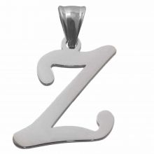 Stainless Steel Initiaal Hangers Z (32 mm) Antiek Zilver (1 Stuks)