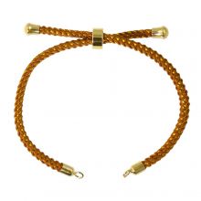 DIY Armband - Gevlochten Nylon Koord Verstelbaar (22 cm) Caramel - Goud (1 stuk)
