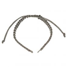 DIY Armband - Gevlochten Nylon Koord Verstelbaar (15 cm) Grey (1 stuk)