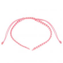 DIY Armband - Gevlochten Nylon Koord Verstelbaar (15 cm) Pink (1 stuk)