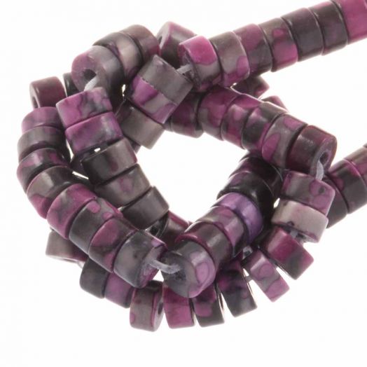 NBEADS Heishi-kralen, meer dan 300 stuks natuursteen, 4 mm, 10 stijlen, gemengde schijf, edelsteenkralen, platte ronde losse spacer, steen, decoratieve parels voor armbanden, sieraden, gat: 0,6 - 0,8