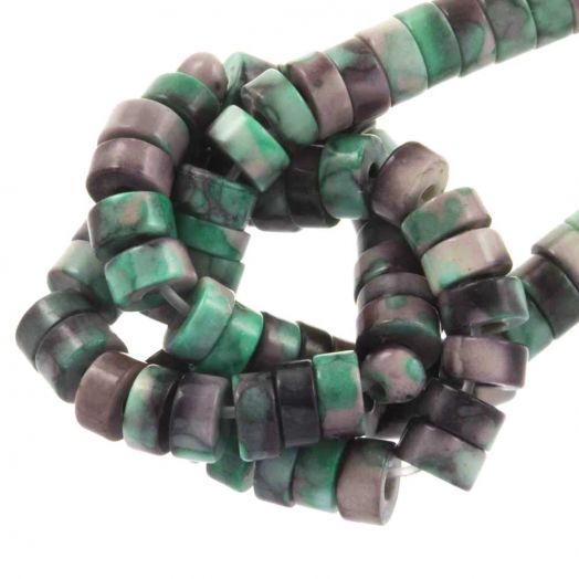 NBEADS ongeveer 260 stuks Heishi kralen sets, 160 stuks 8 stijlen natuurlijke edelsteenkralen platte ronde losse kralen Heishi schijfkralen met 100 stuks gouden afstandskralen voor armband, ketting