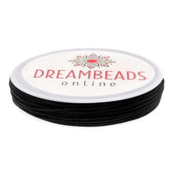 Satijnkoord (1 mm) Black (15 Meter)