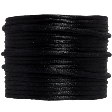 Satijnkoord (2 mm) Black (10 Meter)