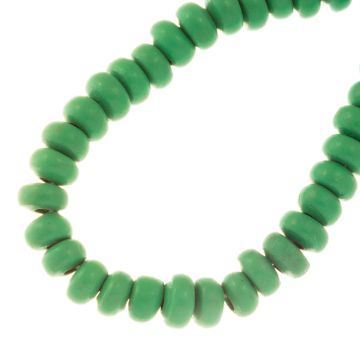Keramiek Kralen (8 - 9 x 4 - 5 mm) Gumdrop Green (37 Stuks)