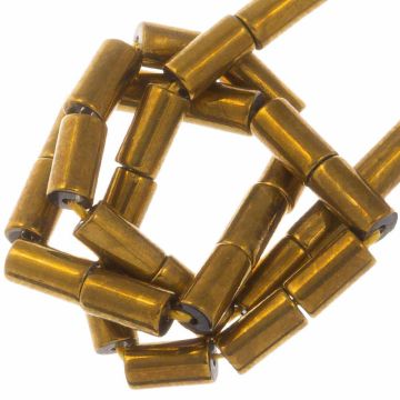 Glaskralen Electroplated (5 x 2.5 mm) Gold (75 Stuks)