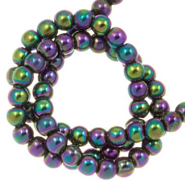 Glaskralen Electroplated (2 mm) Multi Color Purple (170 Stuks)