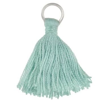 Kwastjes (30 mm) Peppermint / Antiek Zilver (5 Stuks)