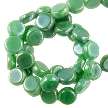 Glaskralen Disc (5 x 2 mm) Kelly Green (80 stuks)