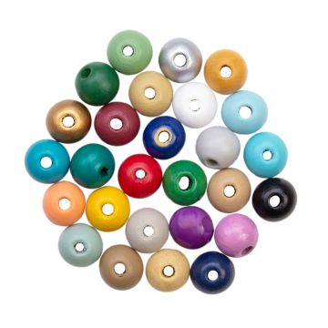 Houten Kralen (12 mm) Mix Color (25 stuks)