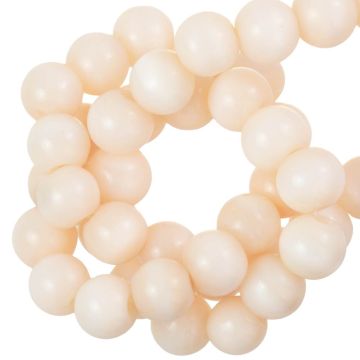 Glaskralen (8 mm) Ivory Peach (57 stuks)