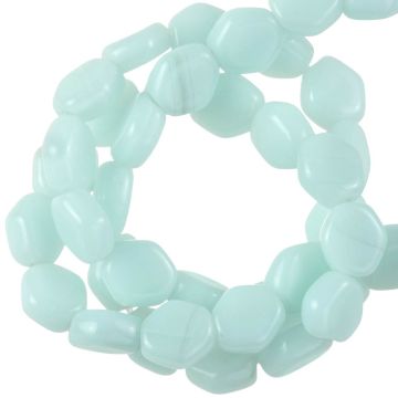 Glaskralen Hexagon (6 x 5 x 2.5 mm) Peppermint (37 stuks)