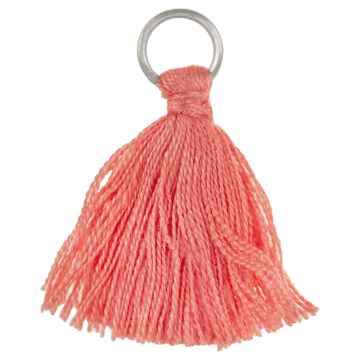 Kwastjes (30 mm) Coral Peach / Antiek Zilver (5 Stuks)