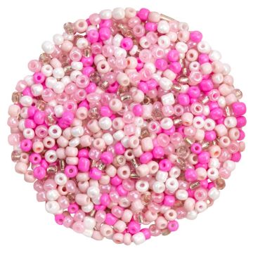 Kralenmix - Rocailles (3 mm) Mix Color Pearl Pink (50 gram)