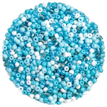 Kralenmix - Rocailles (3 mm) Mix Color Light Sky Blue (50 gram)