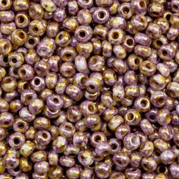 DQ Rocailles (2 mm) Chalk White Lila Gold Luster (10 Gram)