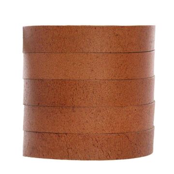 DQ Leer Plat (10 x 2 mm) Natural Dye Red Brown (1 Meter)