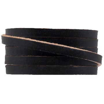 DQ Leer Plat (5 x 2 mm) Black (1 Meter)