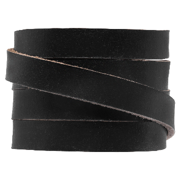 DQ Leer Plat (10 x 2 mm) Black (1 Meter)