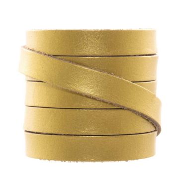 DQ Leer Plat (10 x 1.5 mm) Metallic Gold (1 Meter)