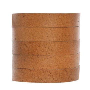 DQ Leer Plat (10 x 2 mm) Natural Dye Brown (1 Meter)
