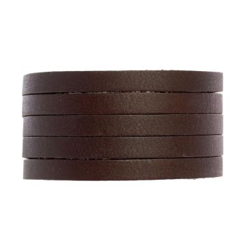 DQ Leer Plat (5 x 2 mm) Natural Red Dark Brown (1 Meter)