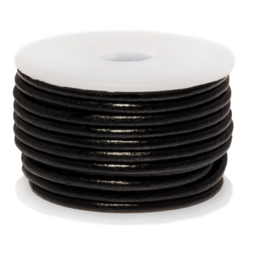 DQ Leer Rond (2 mm) Black (5 Meter)