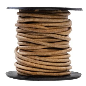 DQ Leer Rond (2 mm) Natural Dye Light Brown (5 Meter)
