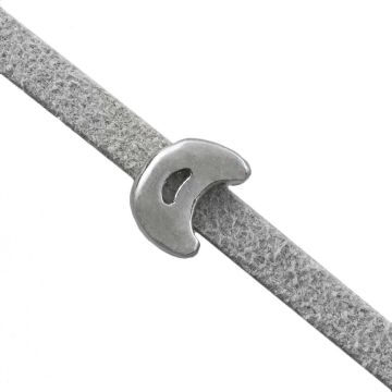 Schuiver Maan (Binnenmaat 3 x 2 mm) Antiek Zilver (10 Stuks)