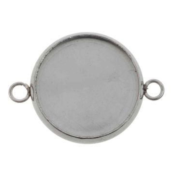 Stainless Steel Tussenstuk Setting (14 mm) Antiek Zilver (10 Stuks)