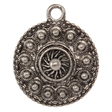 Zeeuwse Knop Hanger (25 mm) Antiek Zilver (2 stuks)