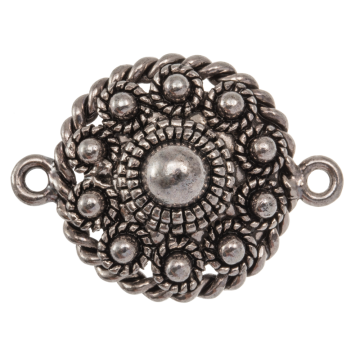 Zeeuwse Knop Tussenstuk (30 x 23.5 x 9 mm) Antiek Zilver (2 stuks)