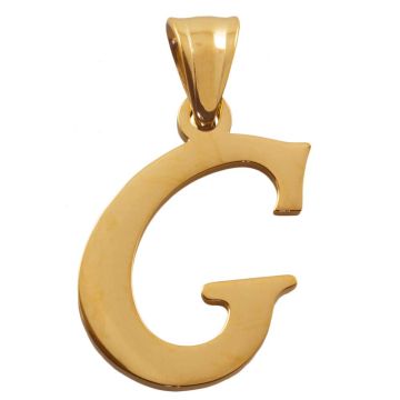 Stainless Steel Initiaal Hanger G (33 x 18 x 2 mm) Goud (1 Stuk)