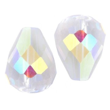 Facetkralen Druppel (8 x 10 mm) Crystal AB (10 Stuks)