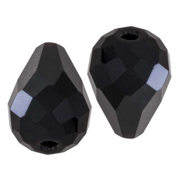 Facetkralen Druppel (8 x 10 mm) Black (10 Stuks)