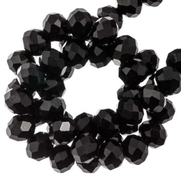 Facetkralen Rondell (3 x 2 mm) Sparkling Black (130 Stuks)