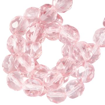 DQ Fire Polished Facetkralen (8 mm) Rosaline (25 Stuks)