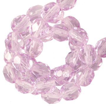 DQ Fire Polished Facetkralen (4 mm) Pink Amethyst (50 Stuks)