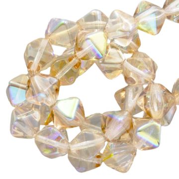 DQ Bicone Glaskralen (6 mm) Crystal Lemon Rainbow (20 stuks)