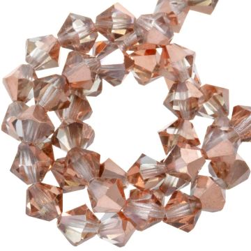 DQ Facetkralen Bicone (4 mm) Crystal Capri Gold Half Coating (30 Stuks)