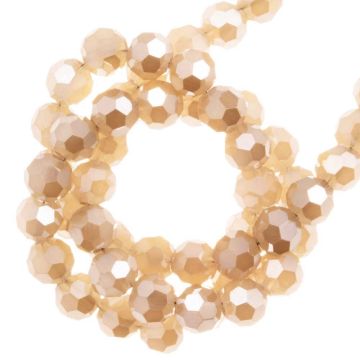 Electroplated Facetkralen (4 mm) Peach Pearl Luster Plated (100 Stuks)