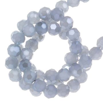 Electroplated Facetkralen (4 mm) Smoky Blue Pearl Luster Plated (100 Stuks)
