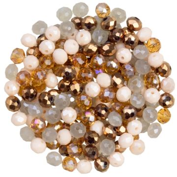 Facetkralen Rondell (6 x 5 mm) BurlyWood (140 Stuks)