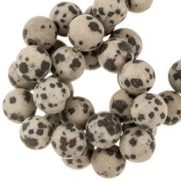 Dalmatiër Jaspis Frosted Kralen (8 mm) 45 Stuks